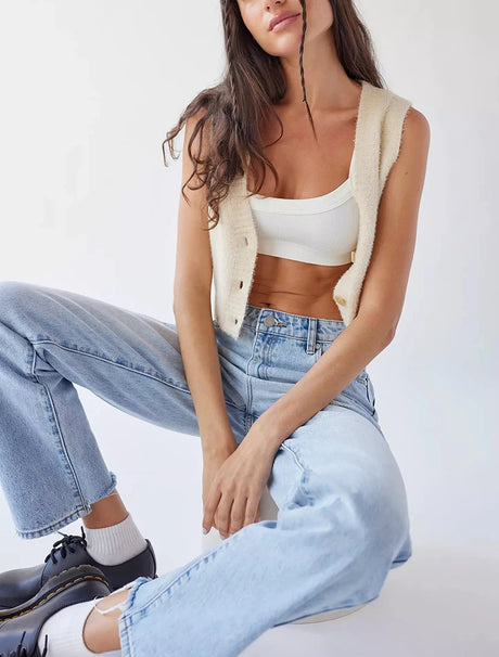 Knitted Cotton Women'S Tube Top Stretchy Ribbed Sleeveless Streetwear Slim White Crop Tops Sexy Summer Tops Cami Femme