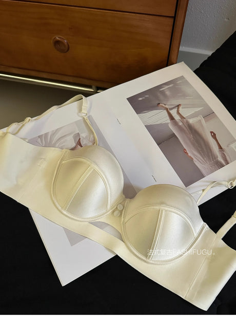 MOYISU Red Push Up Bra Set VS Style Sexy Minimizer Lingerie Wirefree Enhances Small Chest Vintage Retro Zodiac Gift Panty & Ste