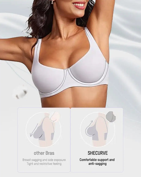 Large Size Underwire Full Support Seamless Unlined Balconette Bra Underwear Solid Color Comfortable Sports Yoga No Trace Bra