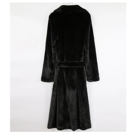 Mauroicardi Winter Long White Black Warm Thick Soft Flowy Fluffy Faux Fur Coat Women Sashes Loose Casual Furry Overcoat 2024