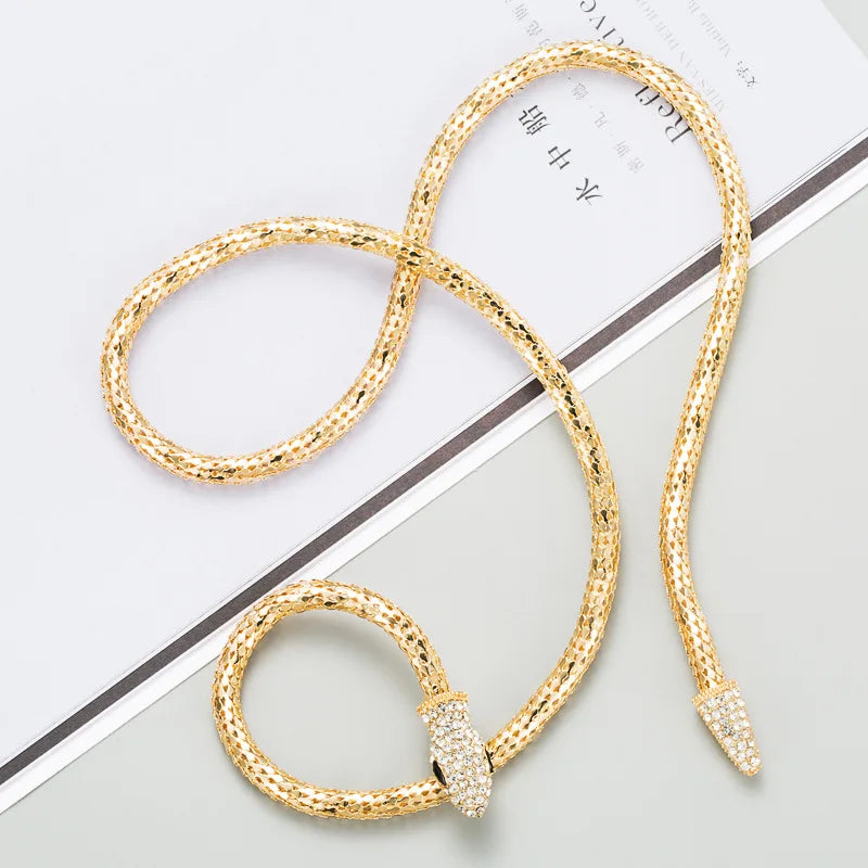Snake Creative Jewelry Personalized Hot Iron Flexible Twisted Jewelry Bendable Snake Head Pendants Girl Women's Necklace