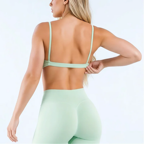 HISTELLO Impact Scoop Neck Bra Seamless Women Sports GYM Underwear Sexy Backless Yoga Clothing Naked Feeling Workout Fitness Bra