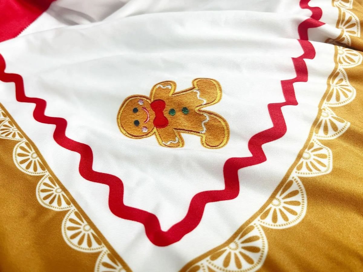 Gingerbread Woman Cosplay Costume for Women Christmas Halloween Masquerade Party Dress Set Stage Performance Fancy Outfit