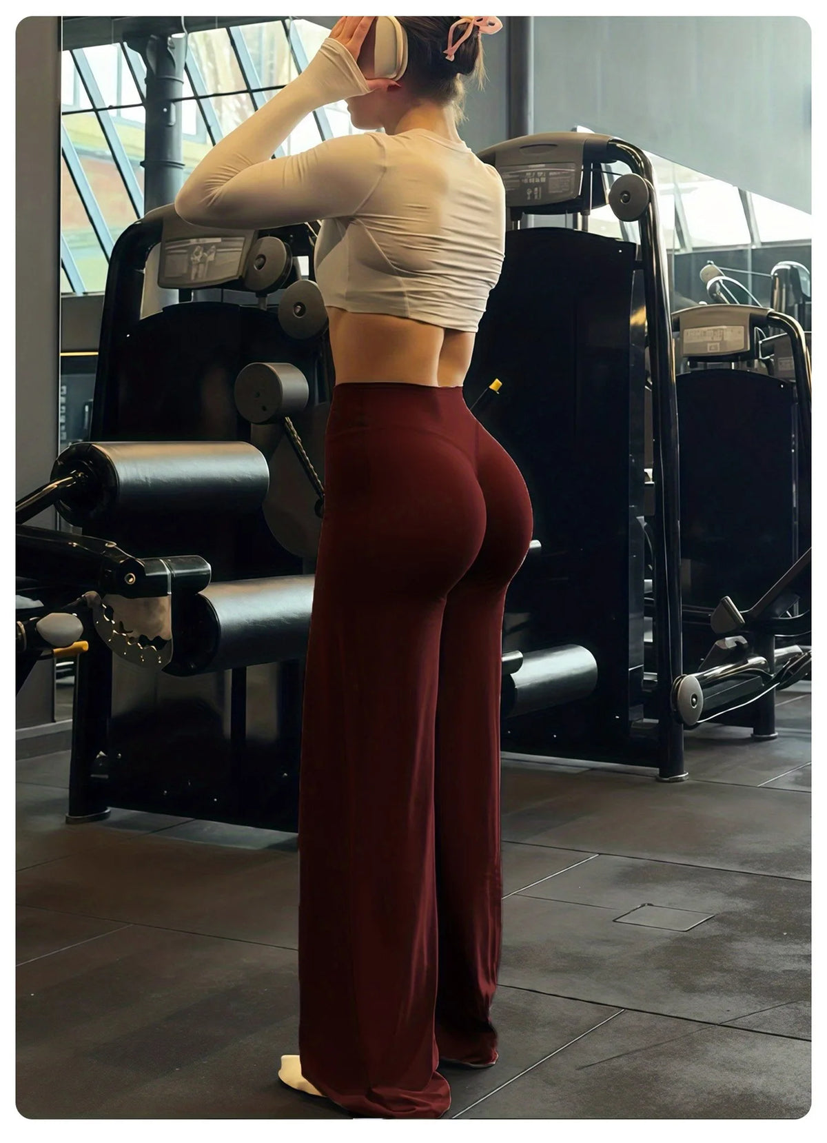 DFXEN LOGO New Women Wide Leg Yoga Pants High Waist Butt Lift Loose Fitness Gym Workout Flare Leggings Casual Sports Trousers
