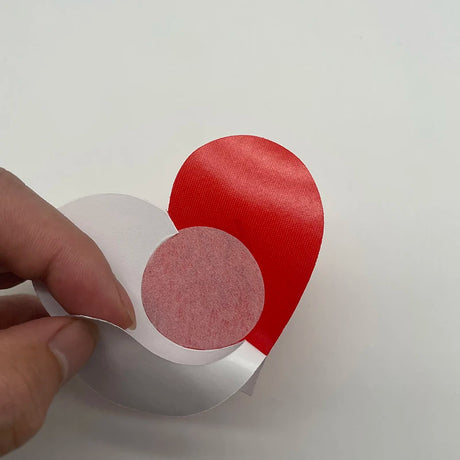 20pcs Red Heart Kiss Me Shape Self-Adhesive Disposable Satin Nipple Covers for Women Breast Pasties Stickers for Strapless Cloth