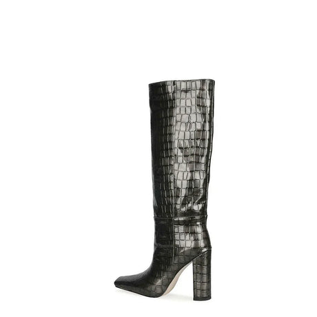 2024 NEW Fashion High Tube Knee High Boots 10cm/6.5cm Thick Heel 21 Colors Women Short Plush Boots Size 45 Winter Leather Shoes