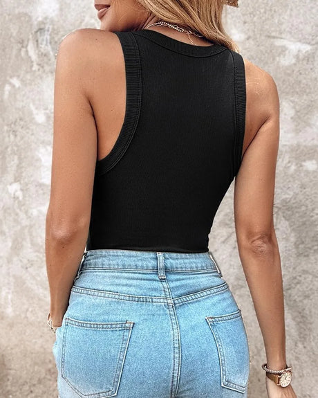 2026 New Spring Summer Women Built in Bra Tank Tops Round Neck Sleeveless Casual Tops Female Racerback Ribbed Fitted Tank Tops