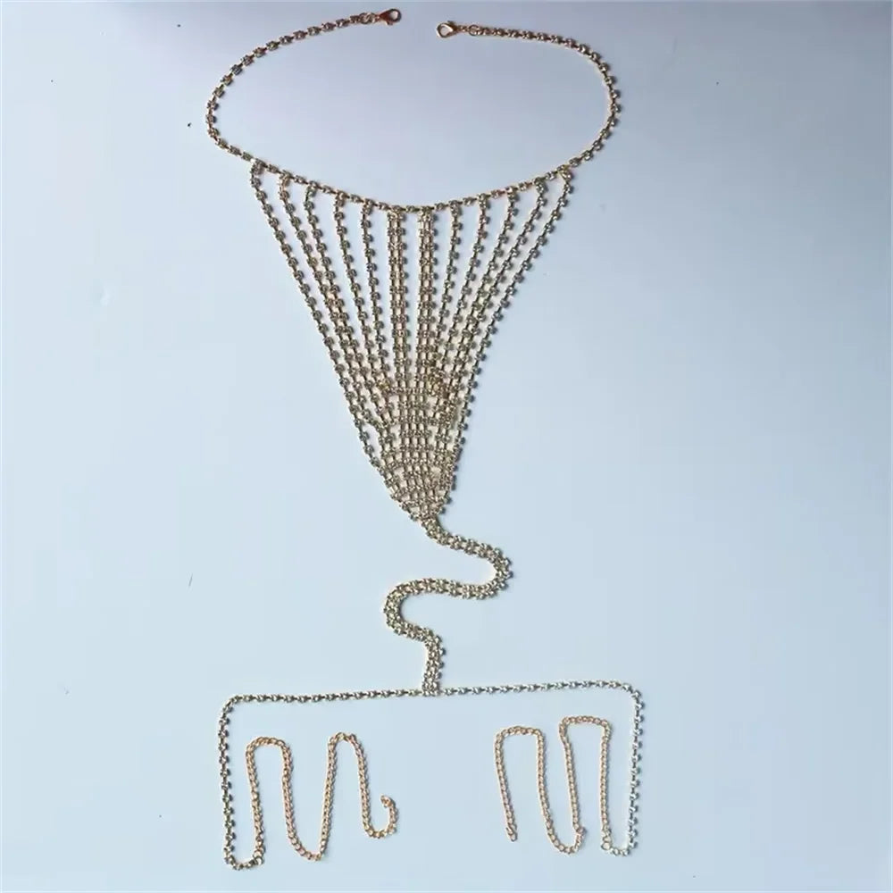 sexy luxury body chain rhinestone underwear sparkling diamond nightclub waist chain rhinestone bikini accessories body chain