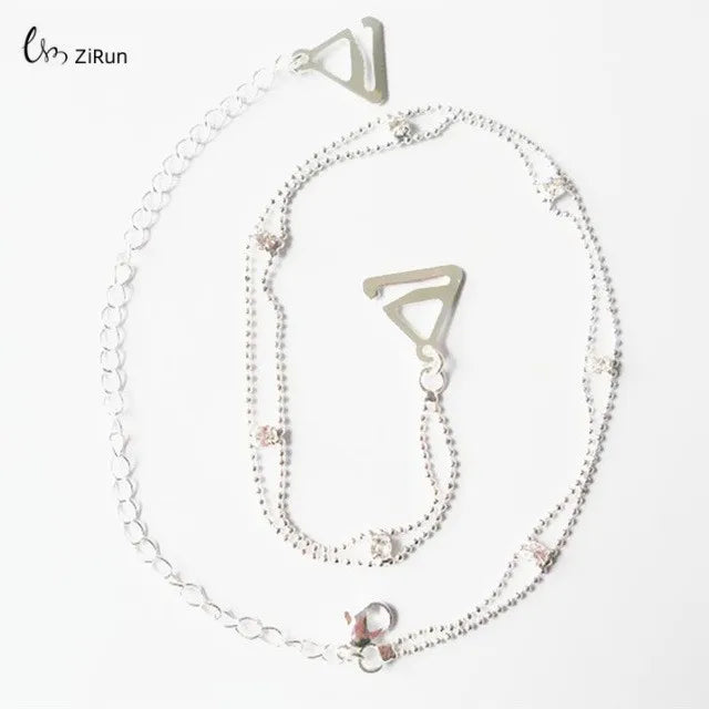 Detachable Rhinestone Metal Bra Strap for Women, Non-Slip Invisible Adjustable Crystal Shoulder Straps,Lingerie Accessories Gift