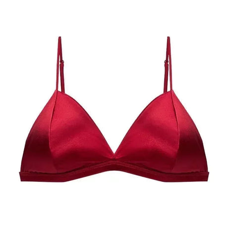 Women's French Style Bra Girl Wrapped Chest Adjustable Shoulder Strap Single Buckle Satin Sexy Tube Top Underwear Lingerie