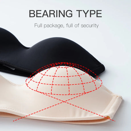 2 PCS Women Solid Invisible Bras Strapless Bralette 1/2 Cup Underwear Female Seamless Party Wedding Bra Sexy Lingerie