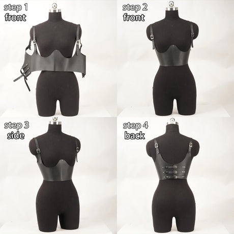 Wide Corset,PU Leather Corselet, Modeling Corset, PU Leather Underbust Harness.