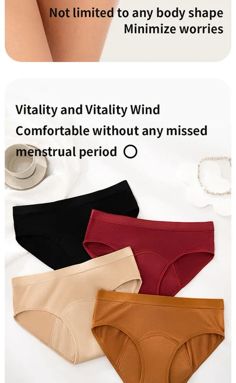 1/4PCS Women Period Panties Heavy Flow Leakproof Underwear Black Postpartum Menstrual Physiological Panty Teens Briefs S-3XL