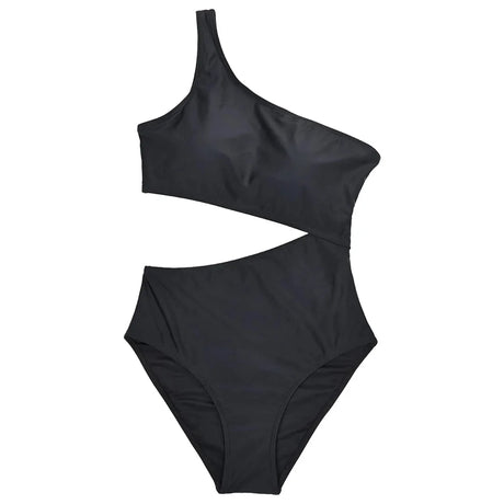 Vzvn 2026 New Women Swimwear Female Padded Bather Bathing Suit Swim Colors Cut Out One Shoulder Splicing One Piece Swimsuit