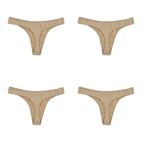 4Pcs/Set Cotton Thongs Women Low Rise Panties G-String Female Underpants Seamless Underwear Sexy Lingerie Intimates M-XL