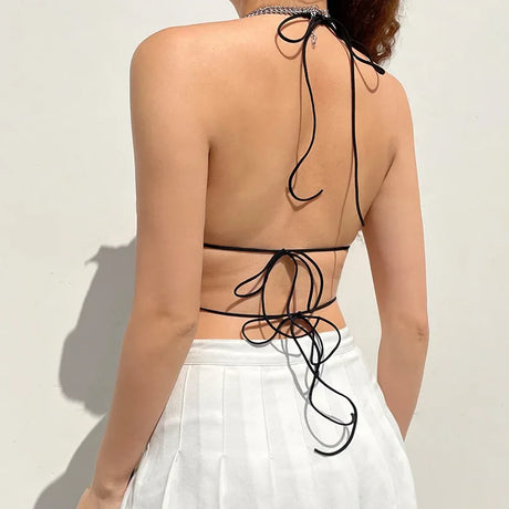 Hot Butterfly Jeans Crop Top Backless Strap Camis Sexy Lingerie Bow Bra Women Beach Mini Vest Butterfly Tank Tops Party Clubwear