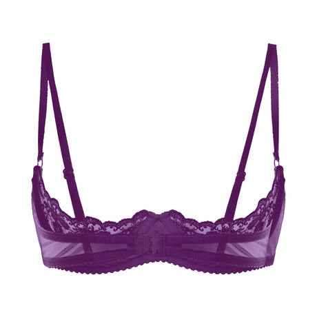 Women's Sexy Open Cup Bra Tops Sheer Floral Lace Underwire Push Up Bralette Cupless Lingerie Exposed Breast Underwear Nightwear