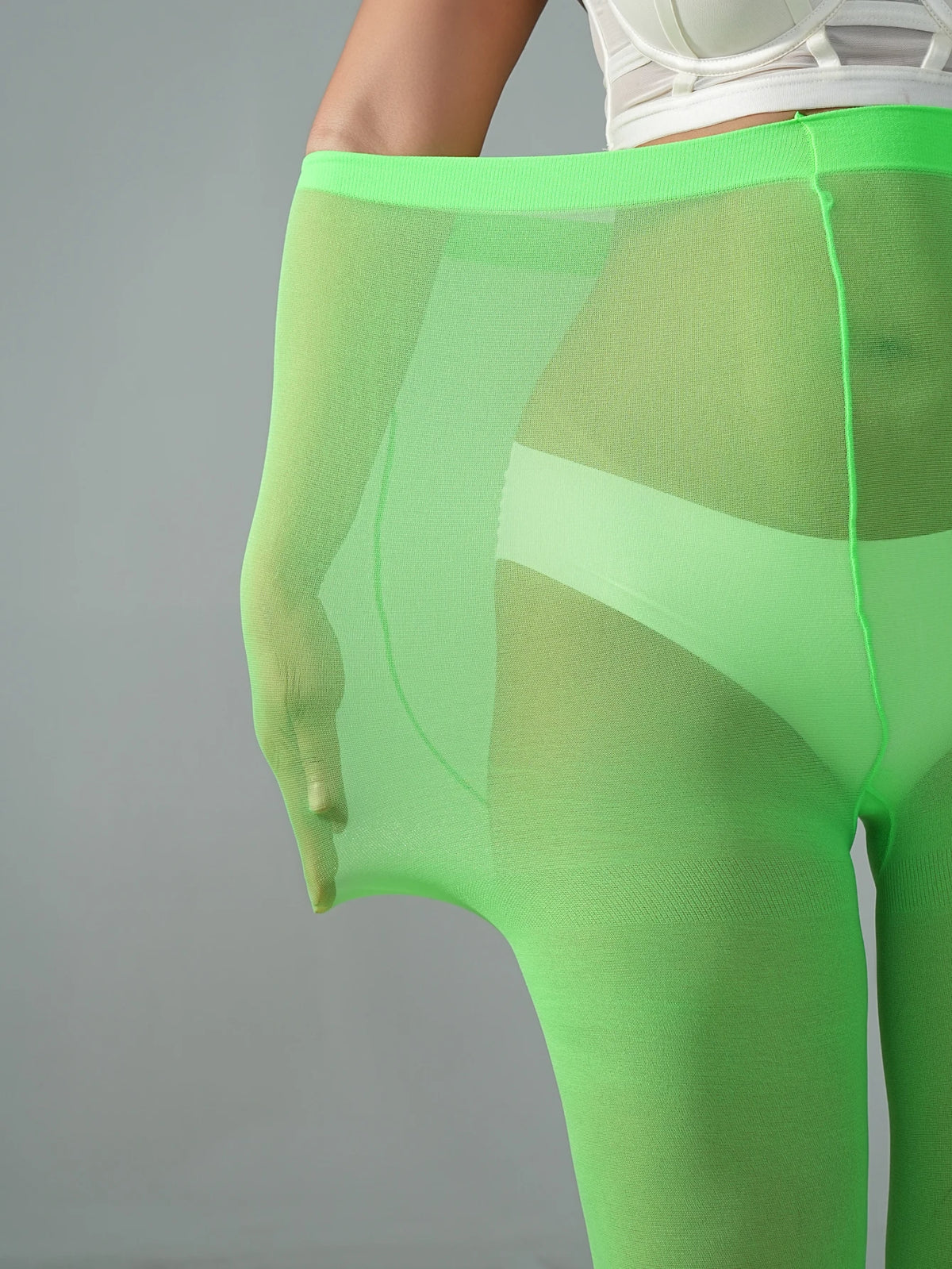 1 Pair Women's Green Sheer Tights Opaque Top Sexy Fashion Party Pantyhose