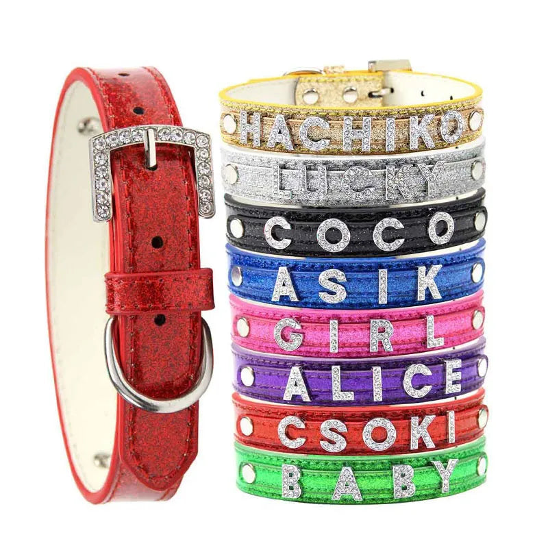 Shiny Glossy PU Leather Custom Name Letters Choker Collar Necklaces Men Women Personalized Cosplay Customized Chocker Jewelry