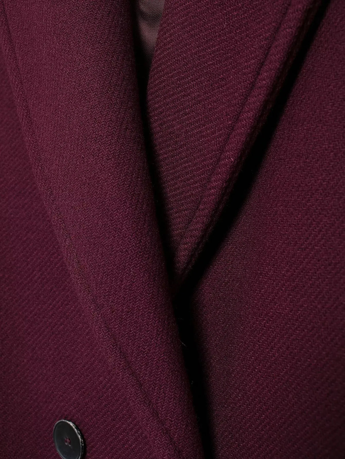HH Women Fashion Burgundy Coat Double Breasted Long Sleeve Lapel Blends Jacket Autumn Winter High Street Outerwear