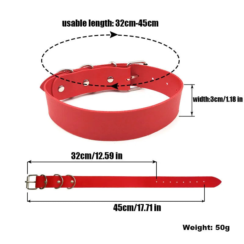 Punk Red PU Personalized Custom Letters Collars Choker Necklace Sexy Customized Name Buckle Chocker Jewelry