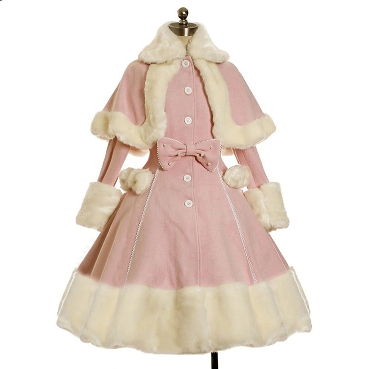 Thicken Christmas Dress Xmas Cloak Princess Cosplay Costume Red Winter Dress Women Long Sleeved Gown Furry Anime Role Outfit