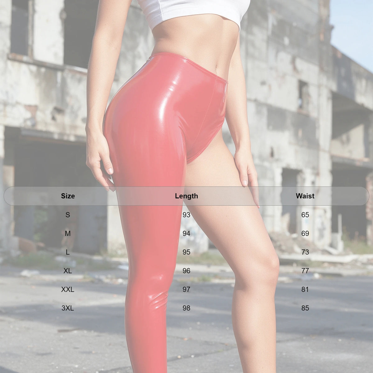Womens Patent Leather Single-leg Pants Clubwear Glossy High Waist Leggings Tights Trousers for Rave Nightclub Party Pole Dance