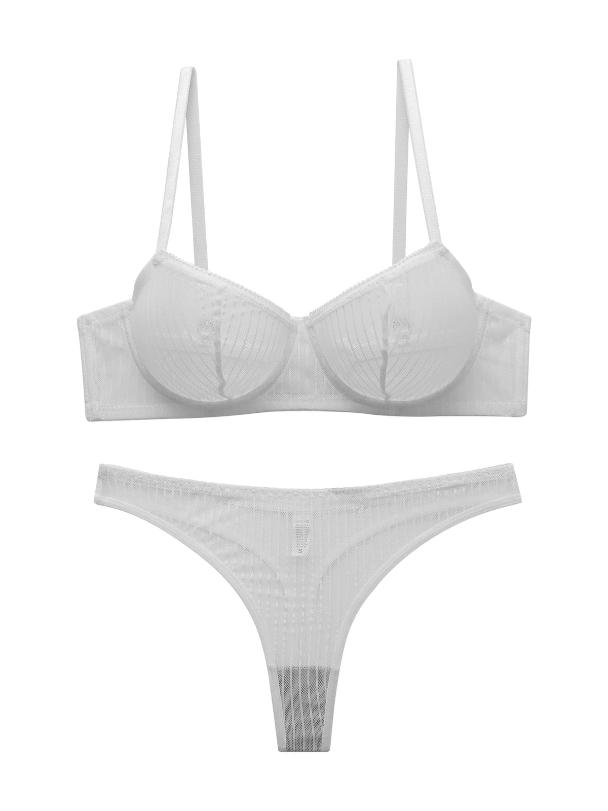Fashion Stripes Style Lace Lingerie Set Ultra-Thin Red Lace Bra & Thong Sexy Ultra-Thin Underwear Set Ideal Gift for Her MR2864