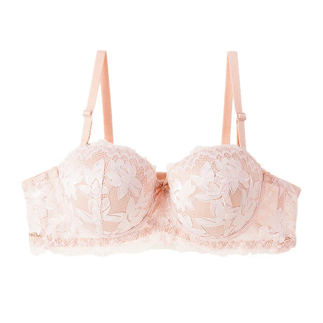 French Lace Half Cup Bra Women's Sexy Thin Top Thick Bottom Underwire Push Up Bra Comfortable Plus Size Bra Lingerie