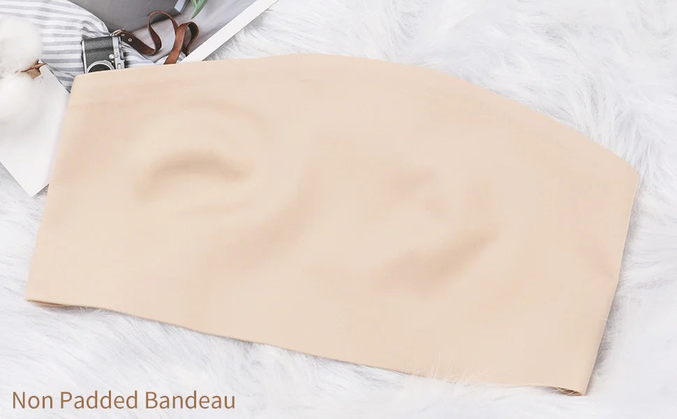 Sexy Seamless Strapless Tube Top Bra Women's Half Cup Ultra Thin Silicone Non-slip Underwear Off-the-shoulder Dress Lingerie