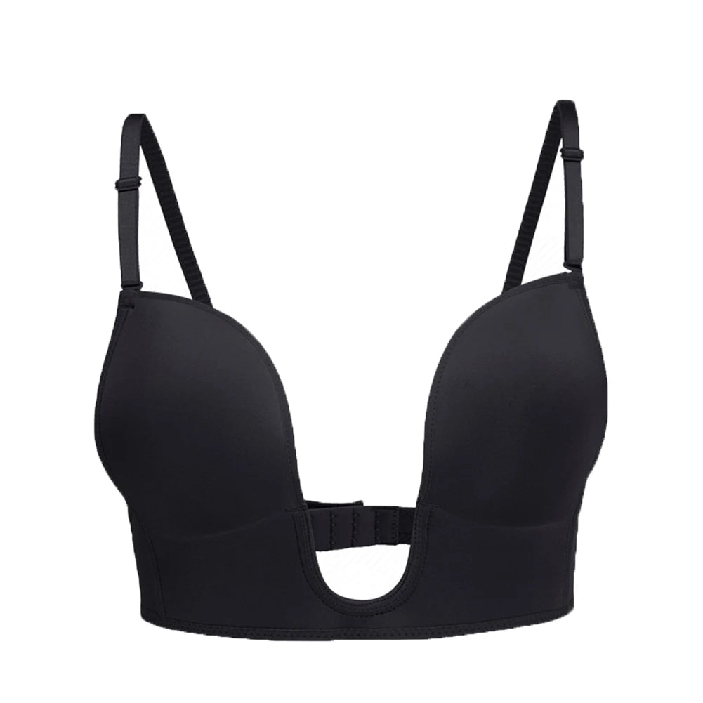 Deep U-Shaped Plunge Bra Lift Up Low Back Wirefree Bra Women Underwear Women's U-Shaped Sexy Lingerie For Backless Dress