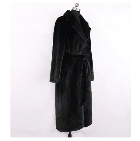 Mauroicardi Winter Long White Black Warm Thick Soft Flowy Fluffy Faux Fur Coat Women Sashes Loose Casual Furry Overcoat 2024