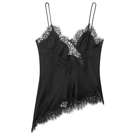 HXAO Lace Asymmetrical Top Women Tanks & Camis Summer 2025 Black Slip Sleeveless Top Ladies y2k Backless Off Shoulder Camisole