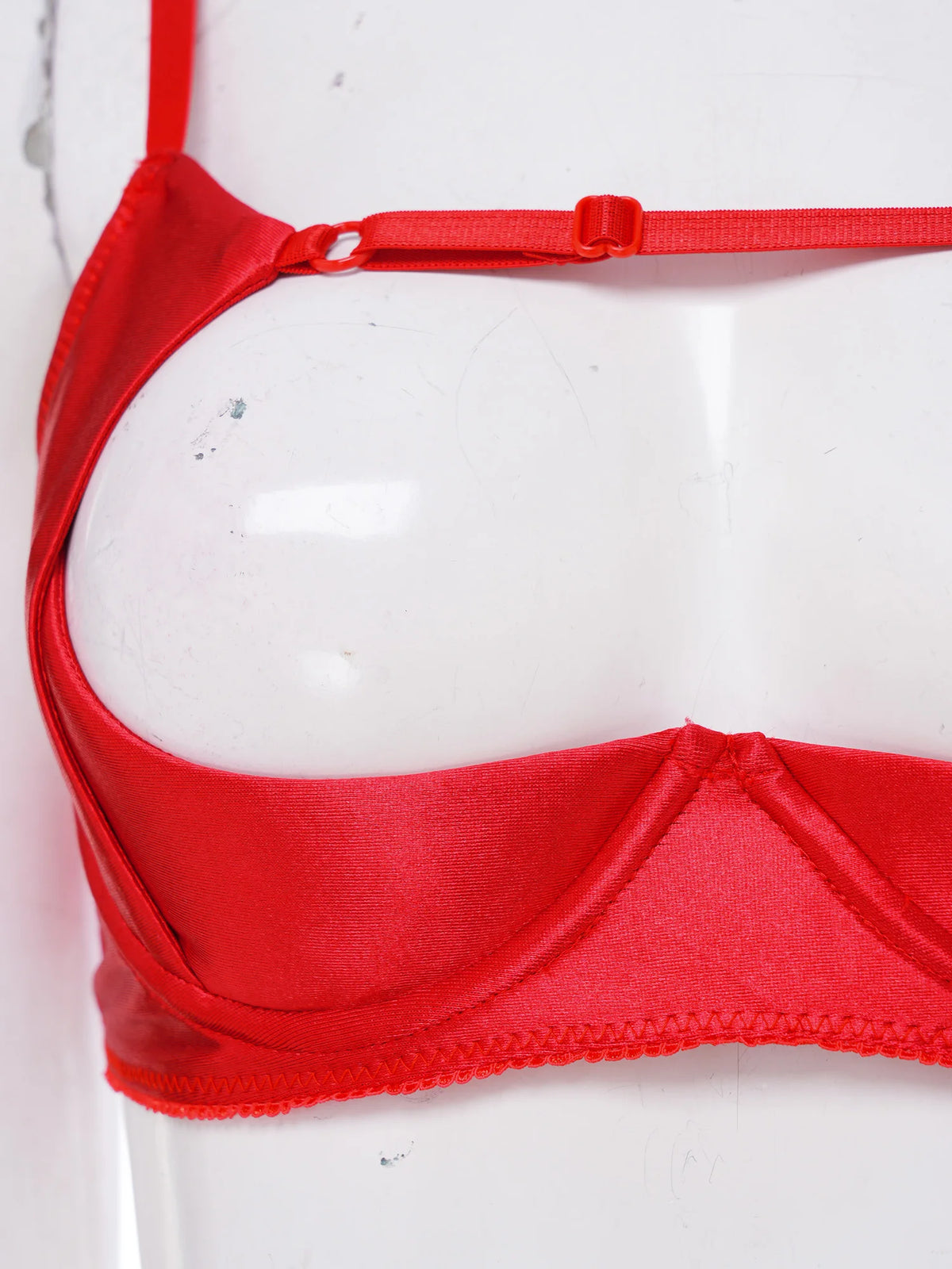 Womens Satiny 1/4 Cup Bra Solid Cut Out Adjustale Straps Underwired Shelf Bra Hollow Out Supportive Balconette Bra Underwear