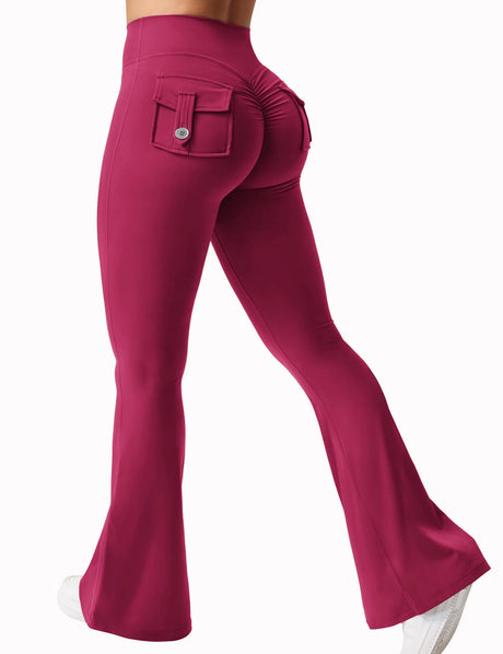 2024 Newest Women Wide Leg High Stretch Yoga Leggings Naked Feeling Compression Fitness Workwear with pockets Yoga Pant 
