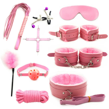 Leather BDSM Kit Handcuffs Sex Toys Games For Couples Body Harness Cuffs Bondage Straps Erotic Adult Sex Toys for Party Sexy