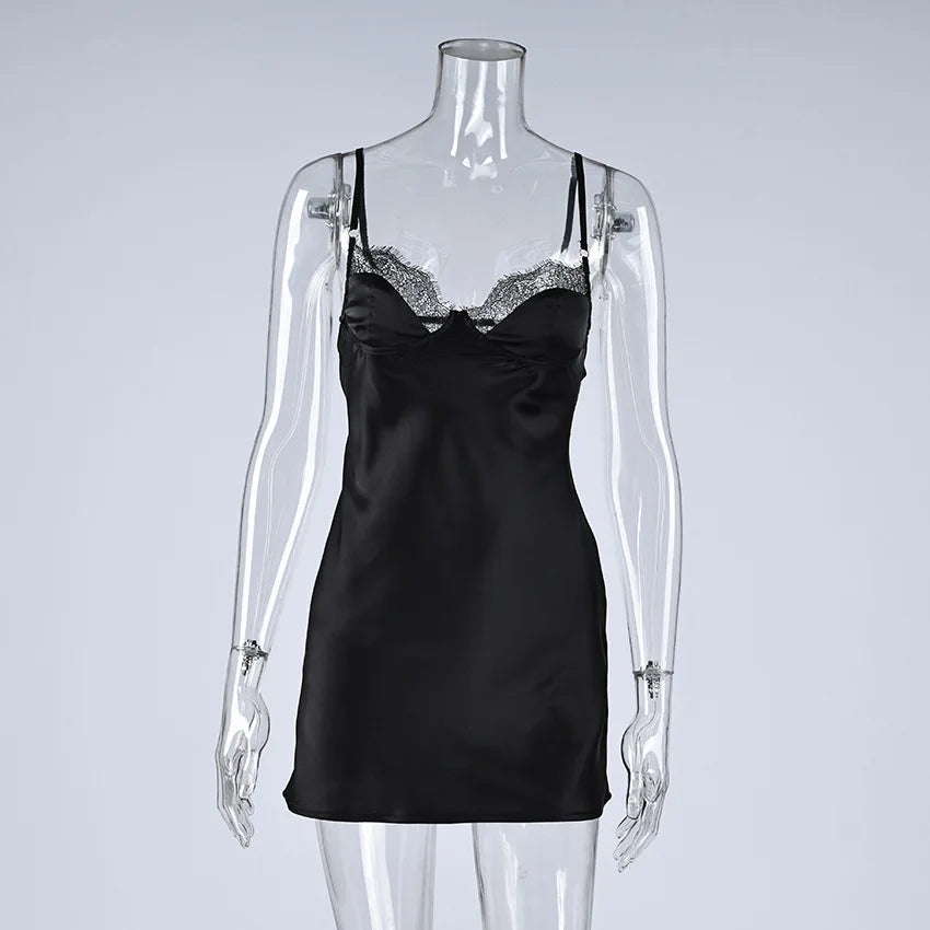 Simulated Silk Lace Splicing Pajamas 2026 Spring New Sexy Nightgown Lace-Up Robe Two-Piece Set Women's Home Wear