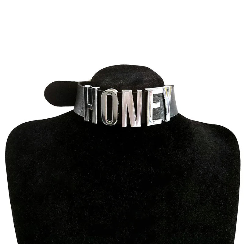 30MM Soft Faux Leather Collars Goth Sexy Customized Letters MEOW Choker Necklace Punk Personalized Role Age Cosplay Jewelry