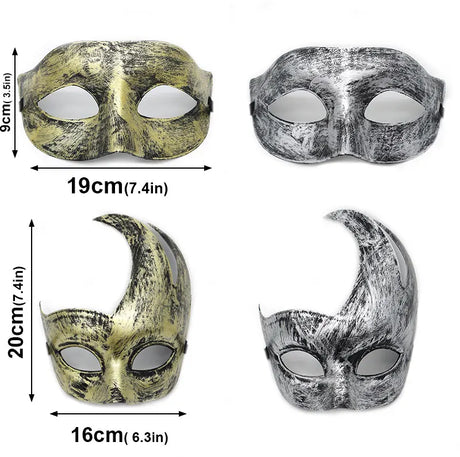 1PC Masquerade Mask Vintage Prince Mask Black Antique Copper Half Face Mask Plastic Retro Crown Masks Women Party Decoration