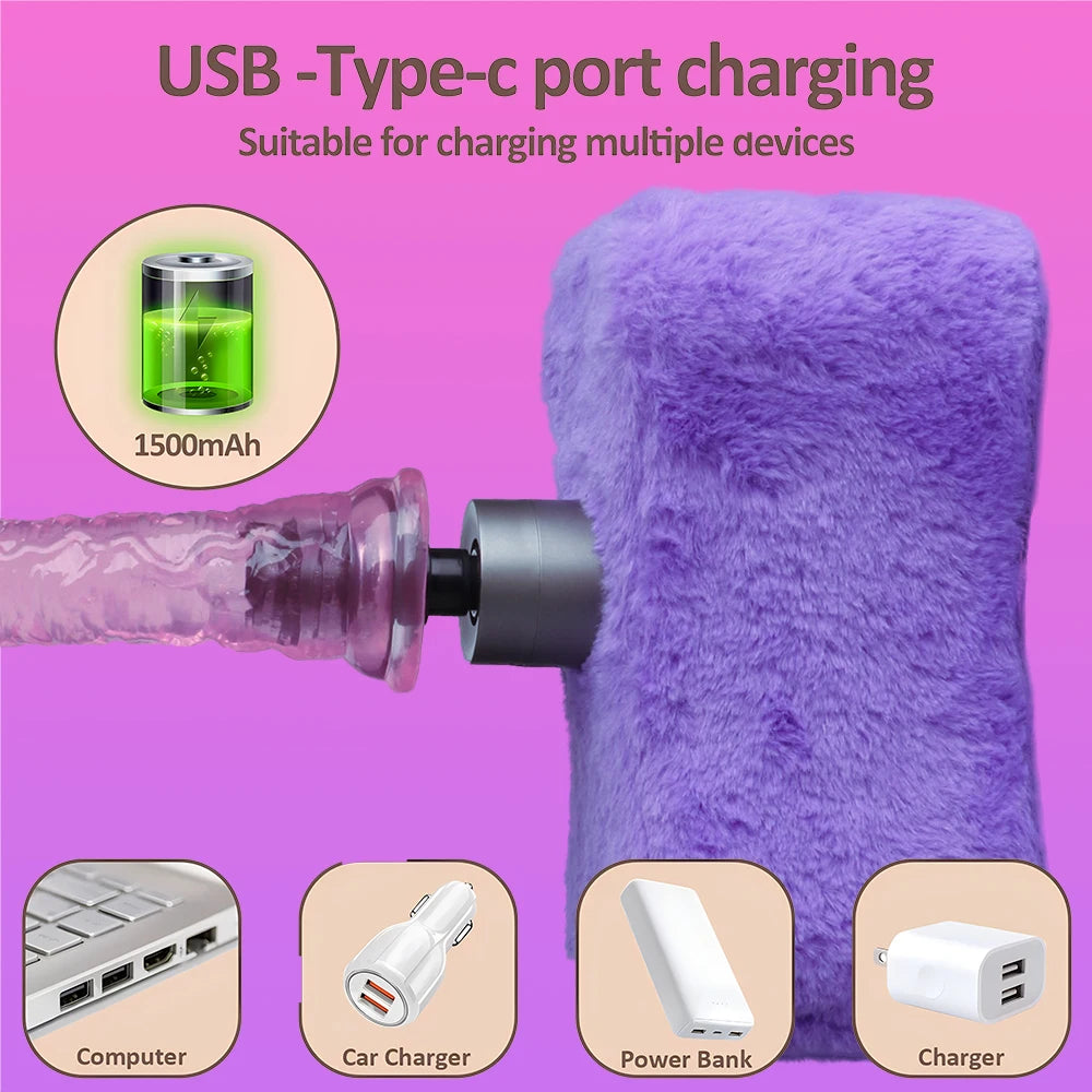Leg Clamp Automatic Telescopic Sex Machine Plush ski sensation Female Sex Toy Masturbation Sex Machin For men and Women