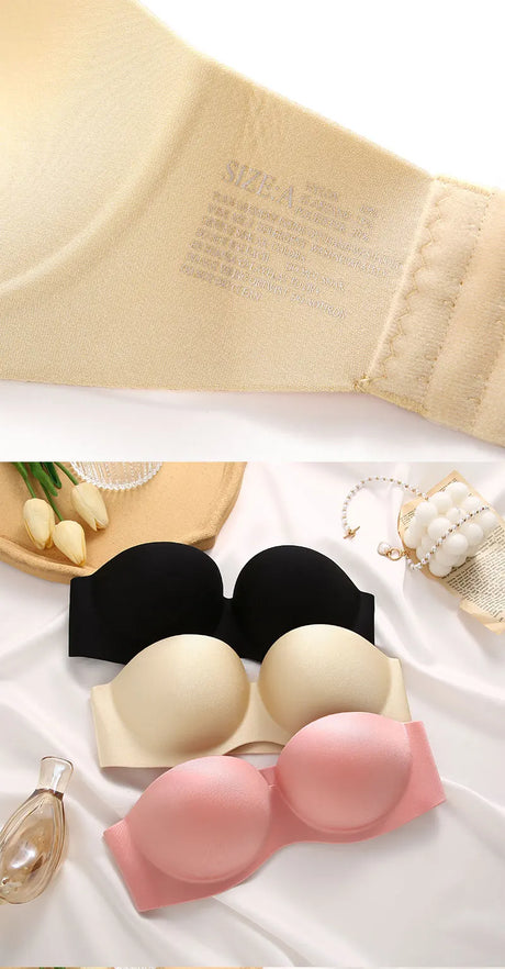 FINETOO 2Pcs Women Invisible Bras Front Closure Bra Sexy Push Up Bra Female Brassiere Strapless Seamless Backless Bralette