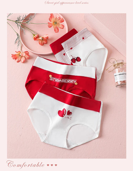 High Waist 4Pcs/Set Cotton Panties Women Body Slimming Underwear Breathable Cute Young Girls Briefs Female Lingerie