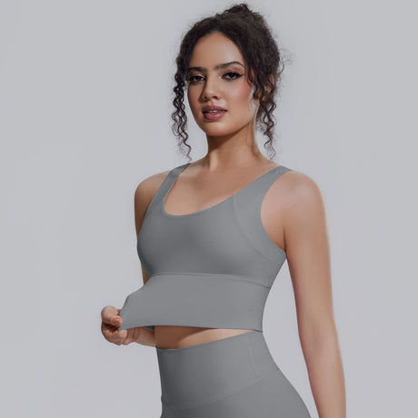 Women Summer Yoga Bra Underwear Shockproof Bra Sports Running Beautiful Back V Shaped Fitness Yoga Tank Top Bra with Chest Pad 