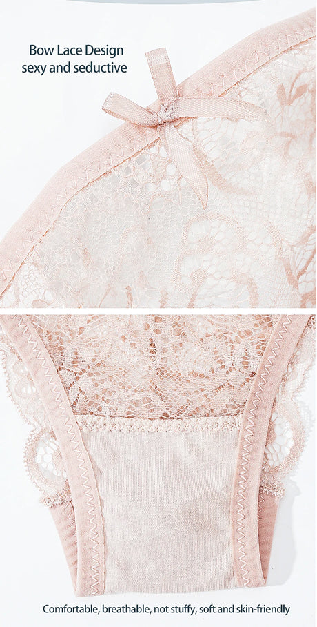 Women's Panties Sexy Lace Transparent Underwear Hollow Out Female Low Waist Briefs Breathable Lingerie Intimates Underpants
