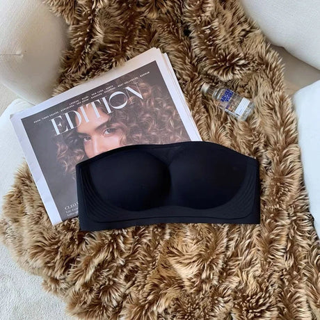 Anti-slip Strapless Bra, Bandeau Style, Invisible One-piece, Traceless Summer Strapless Wedding Sexy Small Breast Push-up Bra