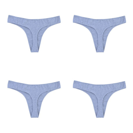 4Pcs/Set Cotton Thongs Women Low Rise Panties G-String Female Underpants Seamless Underwear Sexy Lingerie Intimates M-XL