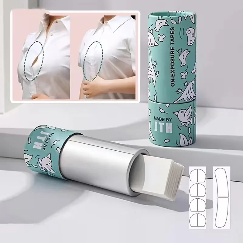 50pcs Double-Sided Underwear Clothing Tape Invisible Transparent Clothes Body Transparent Easy Tear Tape