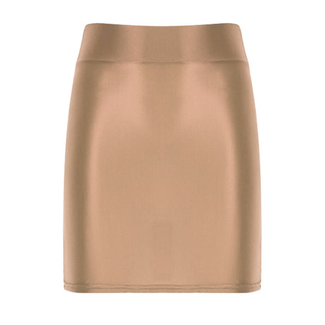 Womens Glossy Two-piece Outfit Oil Shiny Smooth High Waist Mini Skirt with Tank Top Nightclub Rave Outfit Pole Dancing Clubwear
