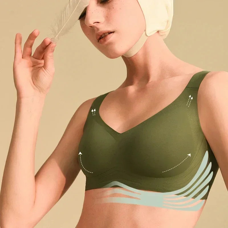 SUJIIN Wireless Seamless Bras for Women Minimizer Invisible Padded Push Up Bras Comfort Soft Support Anti-sagging Bralette Bh