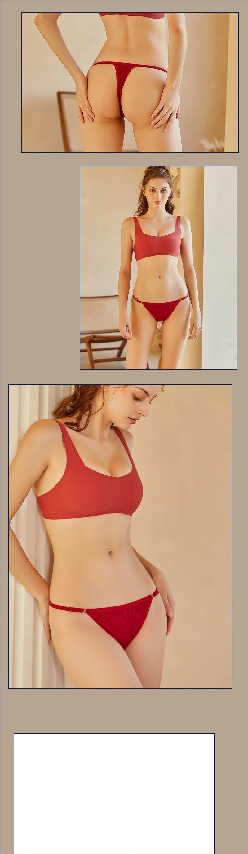 3Pcs/Set Cotton G-String Sexy Women Thong Adjustable Belt Seamless Panties Breathable Low Waist Lingerie Female Soft Solid Color